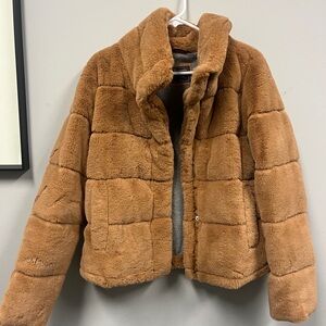 Abercrombie & Fitch Brown Faux Fur Jacket Size Large